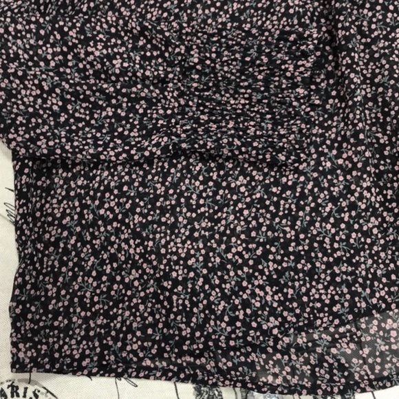 Pleione Lace Trim Chiffon Blouse - Picture 3 of 4